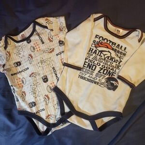 *NEW LISTING* Set Of 2 Broncos Baby Onesies